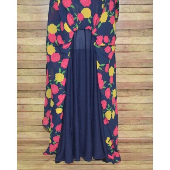 Jessica London Blue Floral Sleeveless Dress Plus Size 24 Flowy Ruffles Spring - Picture 6 of 13